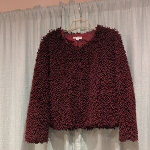 Plush Burgundy Teddy Jacket